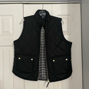 J. Crew Black Quilted Vest